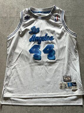 Jerry West Los Angeles Lakers Adidas Jersey Youth L 14-16 White NBA #44 HWC